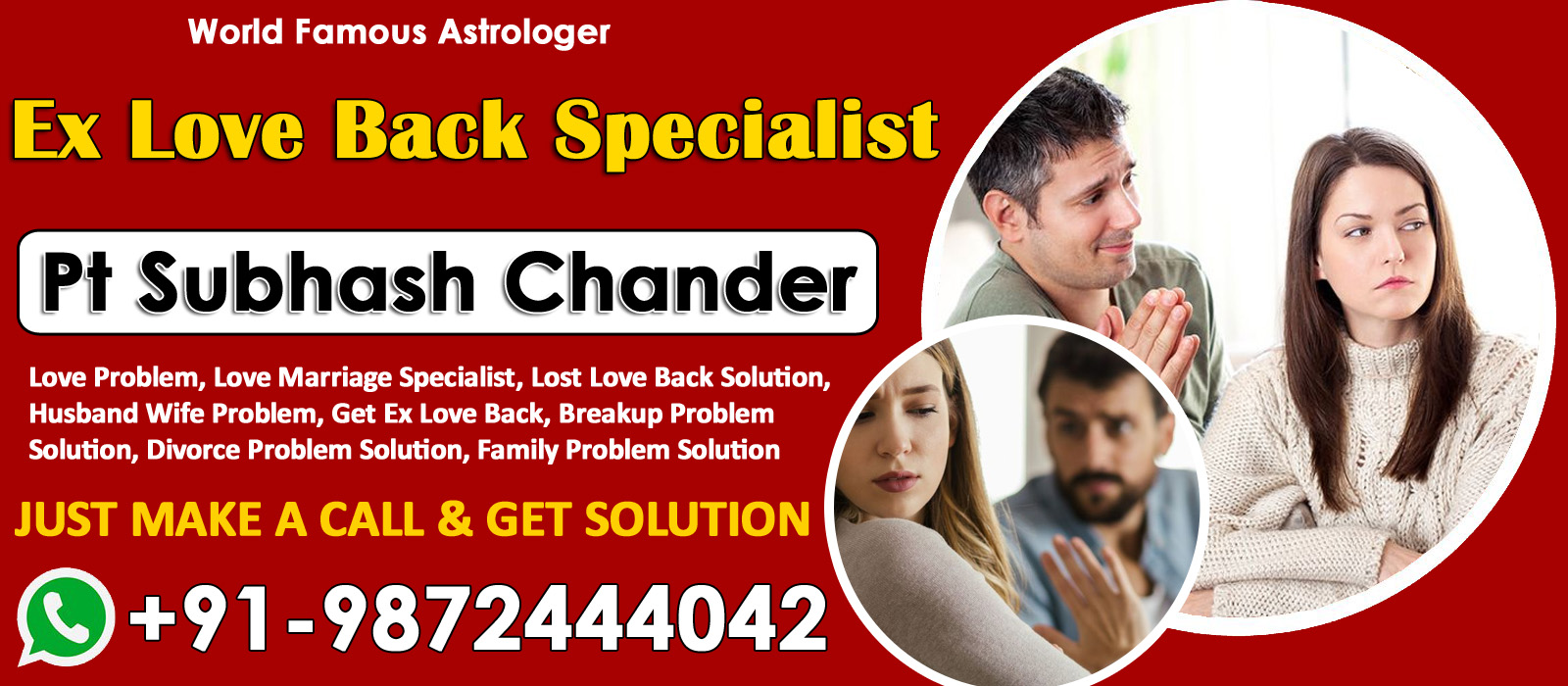 World Famous Astrologer Pt Subhash Chander Bhargav Ji +91-9872444042